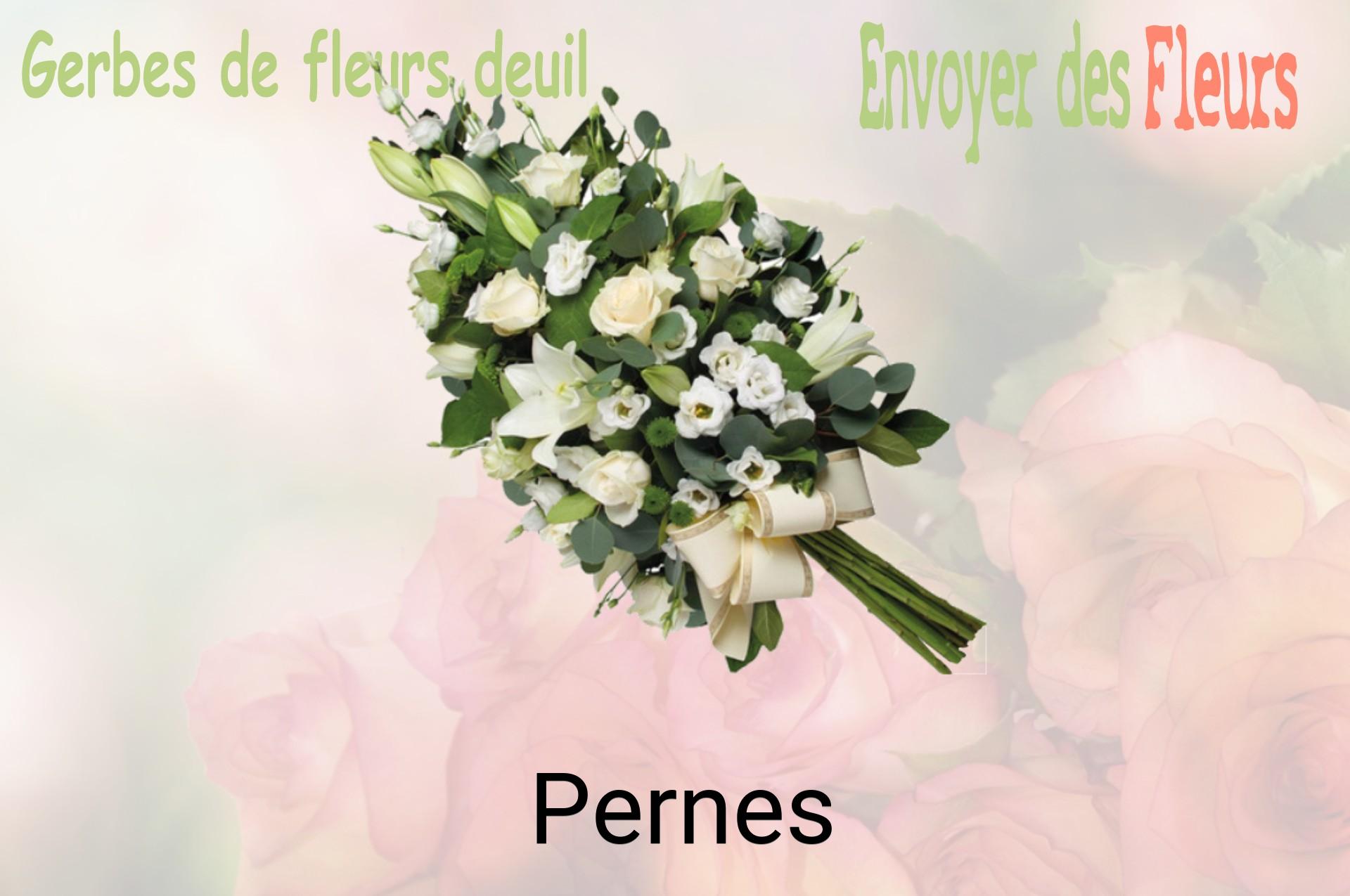 Gerbe de fleurs de deuil livrée à Pernes